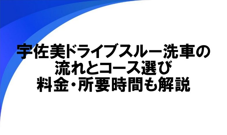 宇佐美 ドライブスルー洗車 やり方