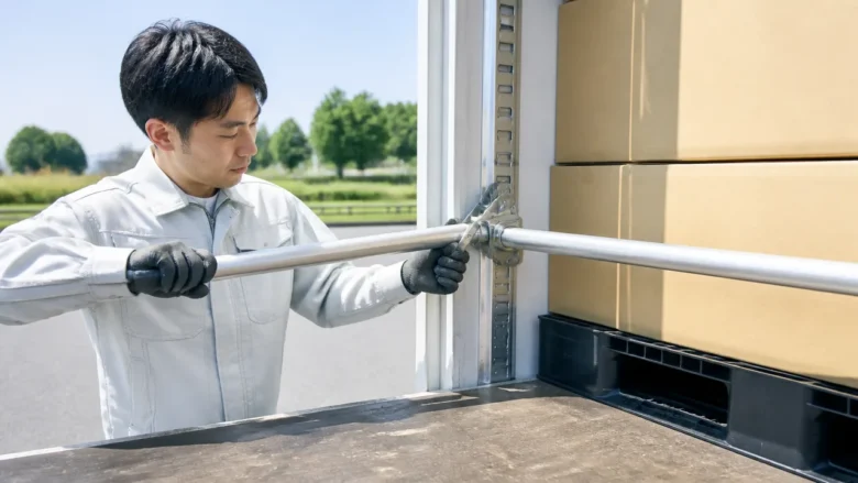 取り外しは荷物からの圧力を確かめて解除レバーを操作する