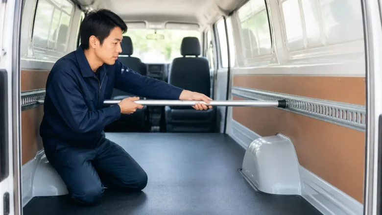 適合サイズは荷室の内幅とラッシングレールの種類から選ぶ