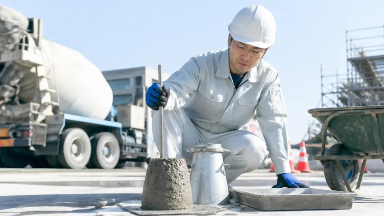 工場内だけでなく建設現場でも品質試験を行う