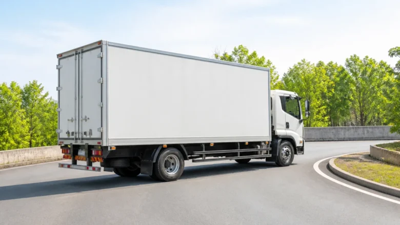 トラックのオーバーハングと振り出し量は車両寸法から簡易計算できる
