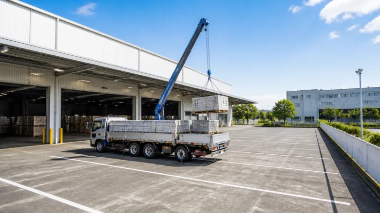 荷役やクレーン作業を行う場合は駐車マスとは別の作業空間を設ける